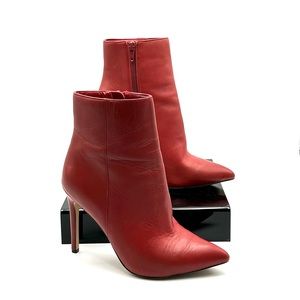 Red Leather Bootie